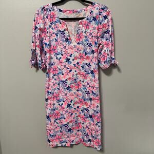 Lilly Pulitzer Easley Shift Dress Small Part Like a Lobster V-Neck Pink